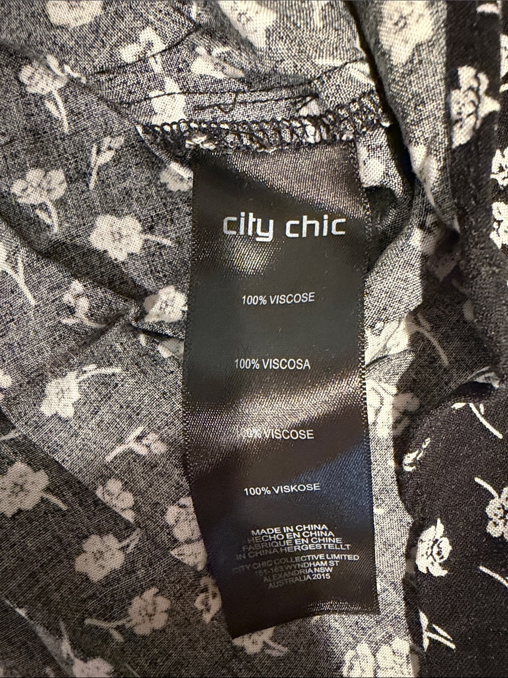 NWOT city chic Black Floral Short-Sleeve Mini Dress with Smocked Waist - Picture 3 of 4